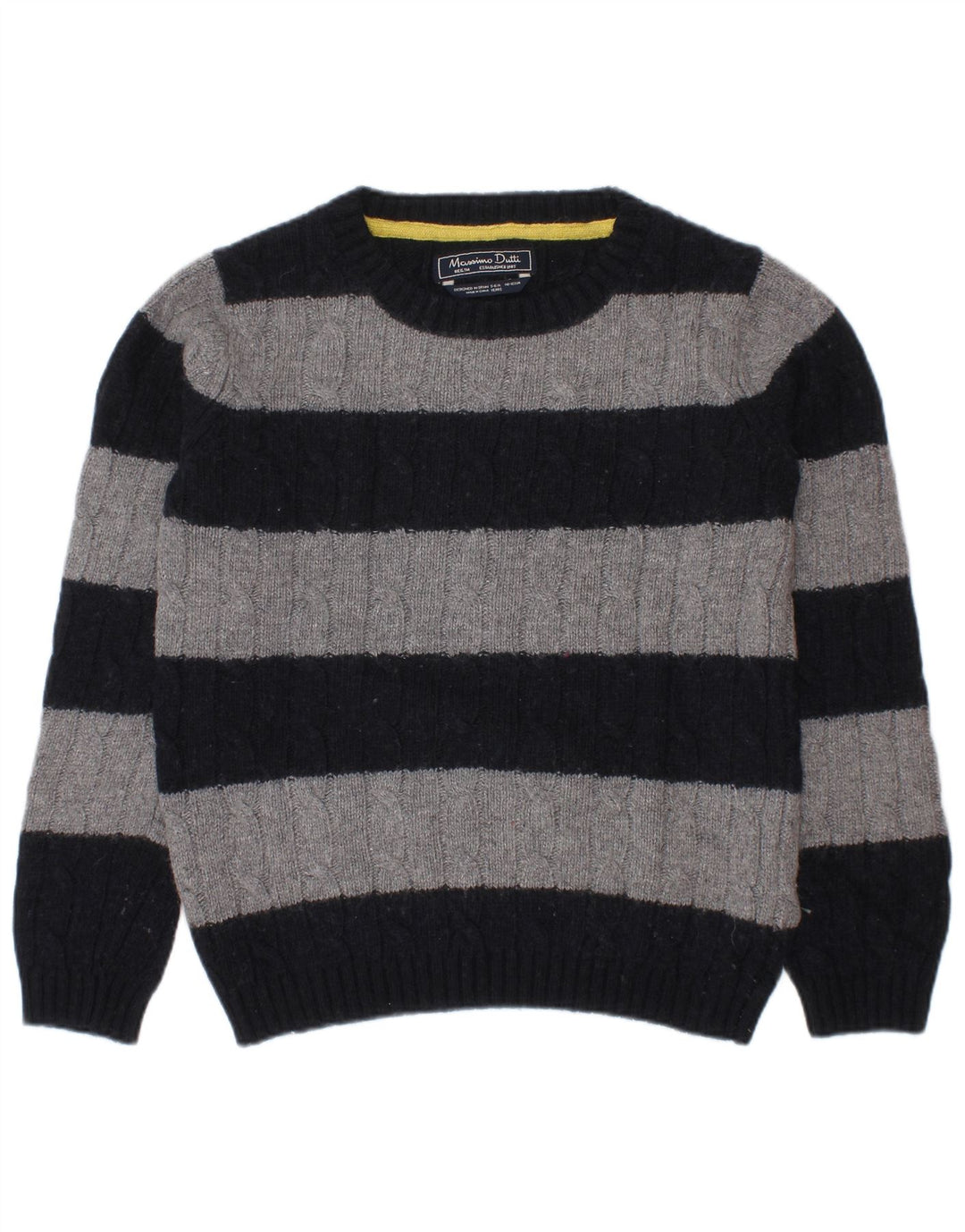 Massimo Dutti Jungen-Pullover mit Rundhalsausschnitt, 5–6 Jahre, marineblau gestreift