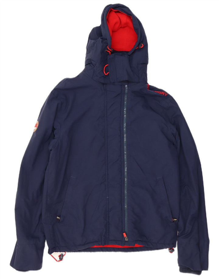 SUPERDRY Herren-Windcheater-Windjacke mit Kapuze, UK-Gr. 38, mittleres Marineblau