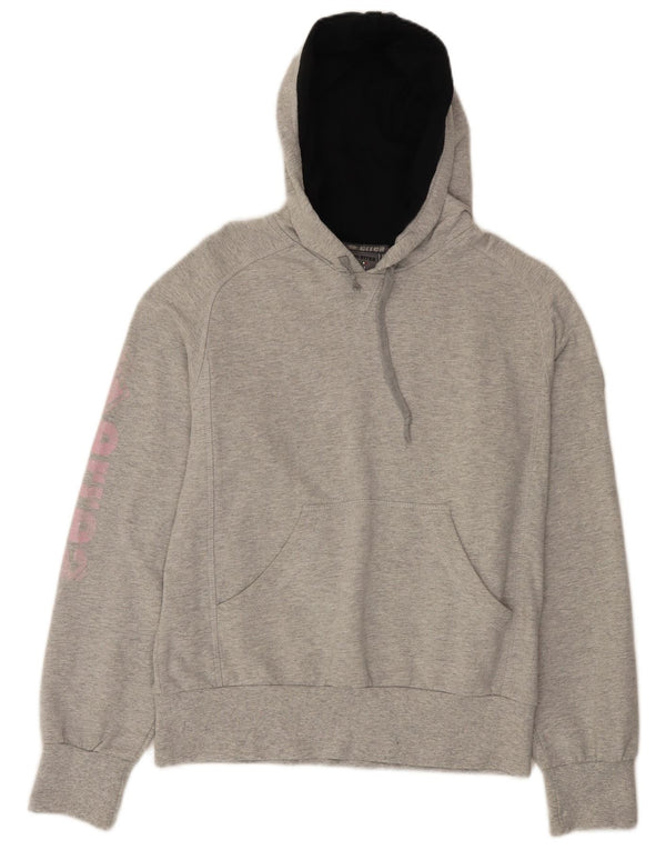 Errea Damen-Kapuzenpullover mit Grafik, UK 12, mittelgrau gefleckte Baumwolle