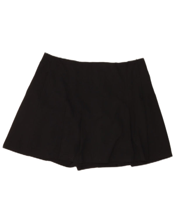 Zara Damen Skort Minirock Large W30 Schwarz Polyester