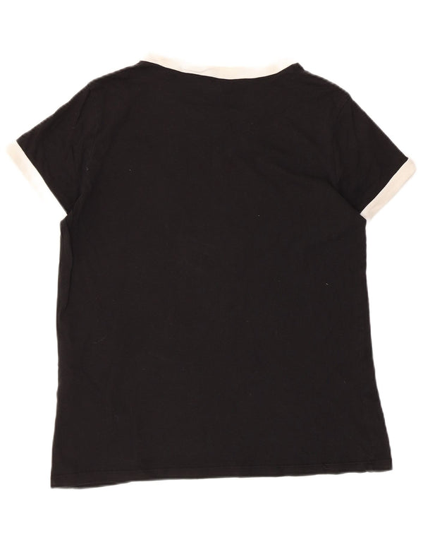Levi's Damen T-Shirt Top UK 10 Small Schwarz Colourblock Baumwolle