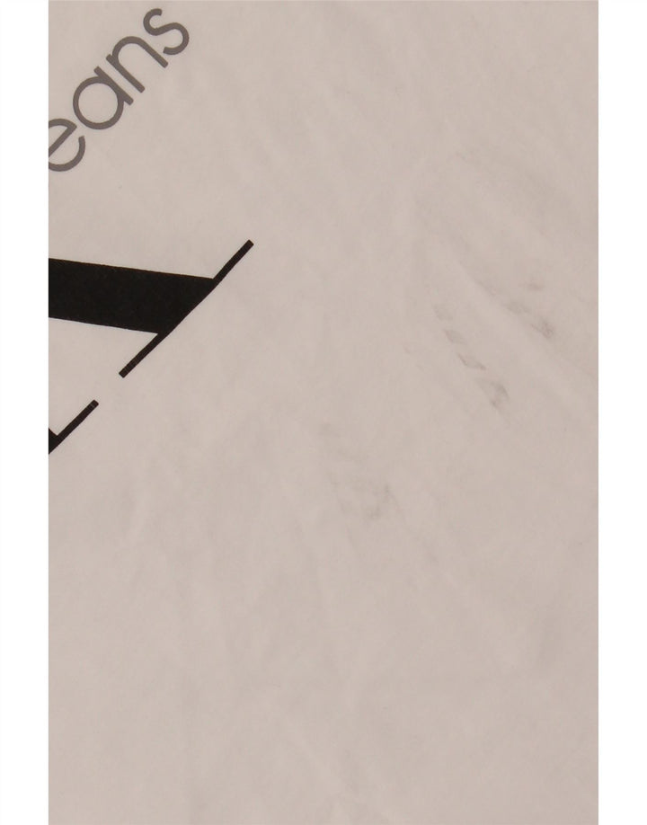 CALVIN KLEIN JEANS Herren-T-Shirt mit Grafik, Größe S, weiße Baumwolle