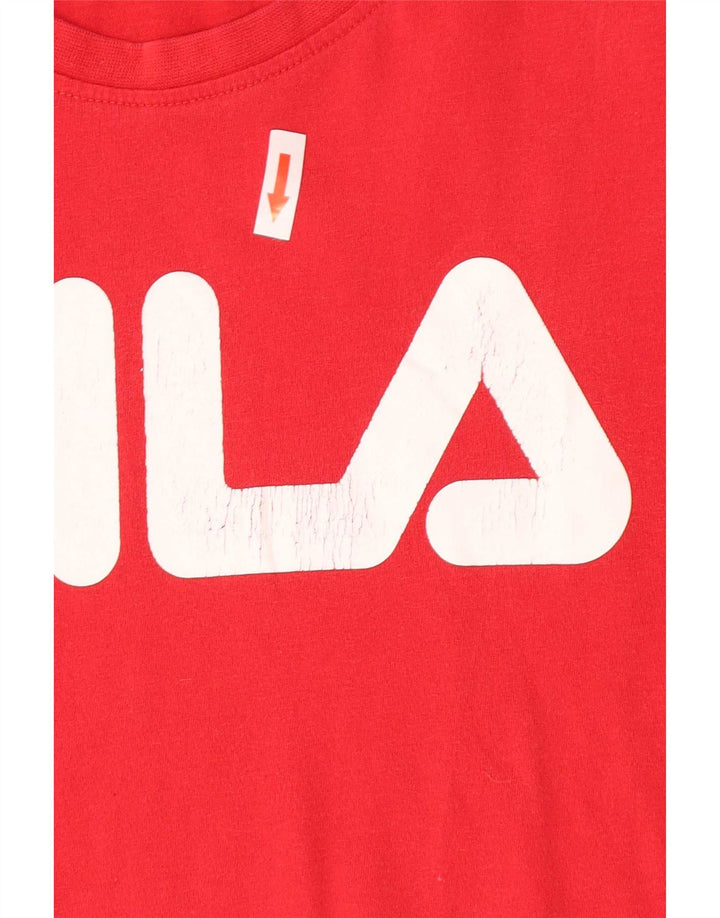Fila Herren Grafik-T-Shirt-Oberteil aus mittelroter Baumwolle