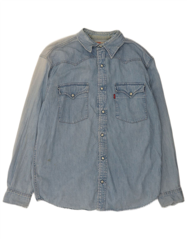 Levi's Herren-Jeanshemd aus mittelblauer Baumwolle