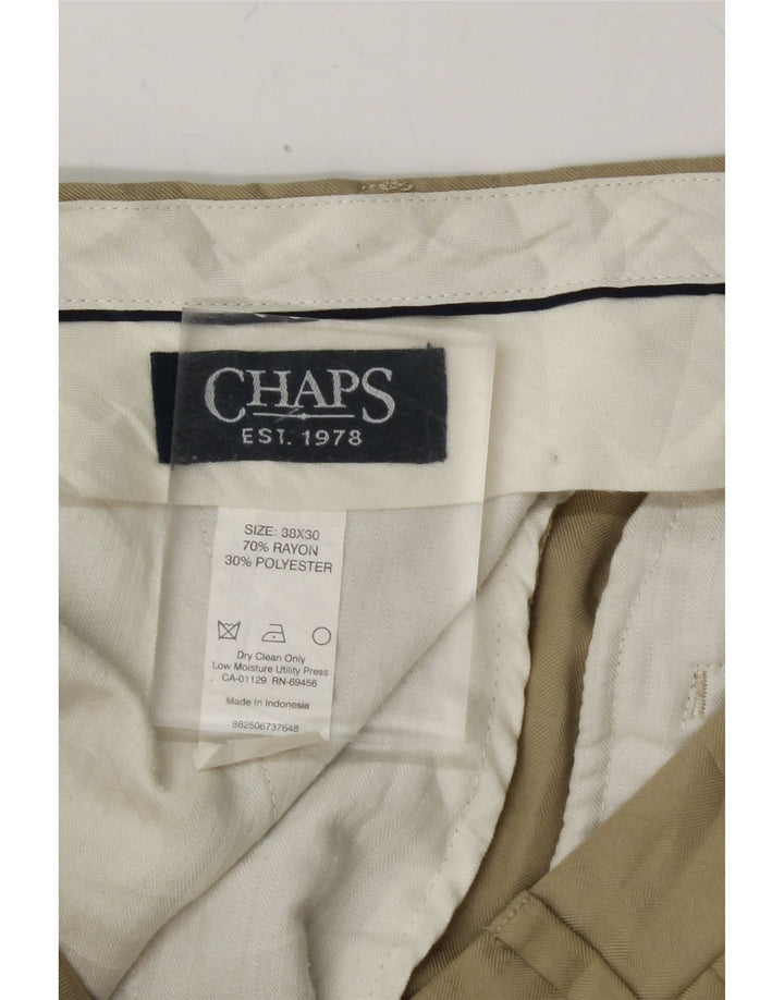 CHAPS Mens Pegged Suit Trousers W38 L30 Khaki Rayon Vintage Chaps and Second-Hand Chaps from Messina Hembry 