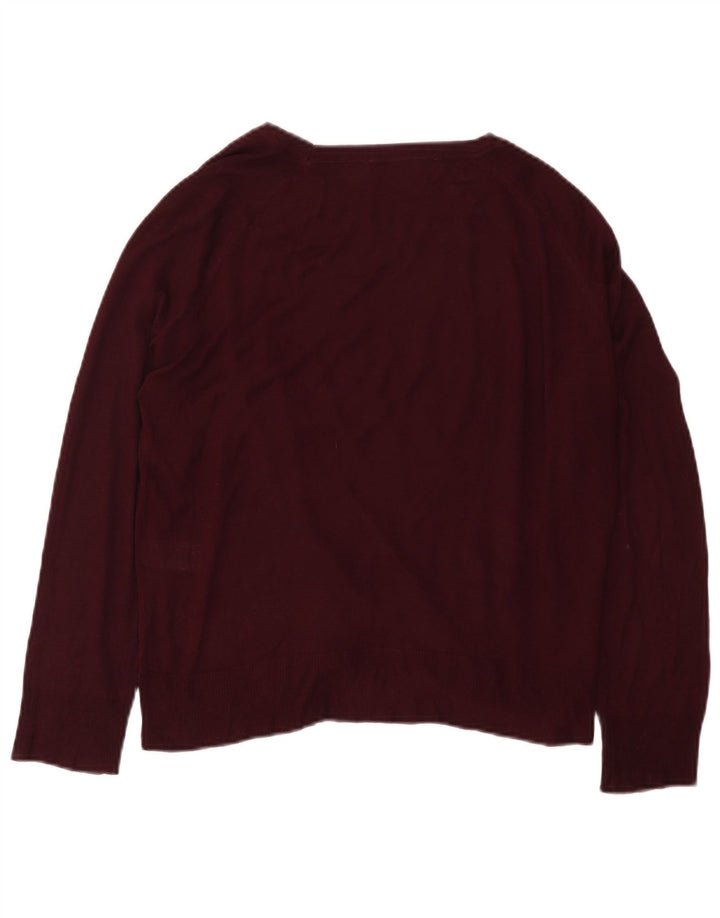 Zara Damen-Pullover mit U-Boot-Ausschnitt, UK 14, mittlere kastanienbraune Viskose