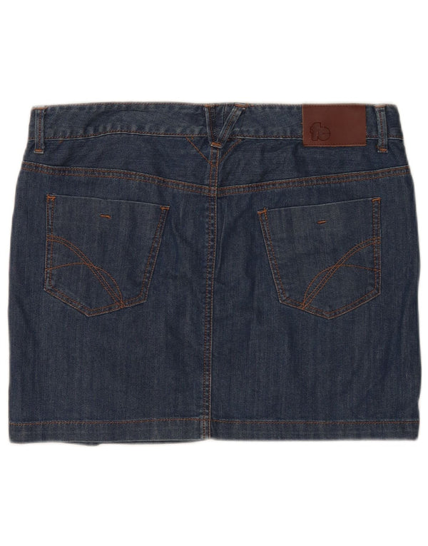 French Connection Damen Jeansrock UK 14 Large W34 Blaue Baumwolle