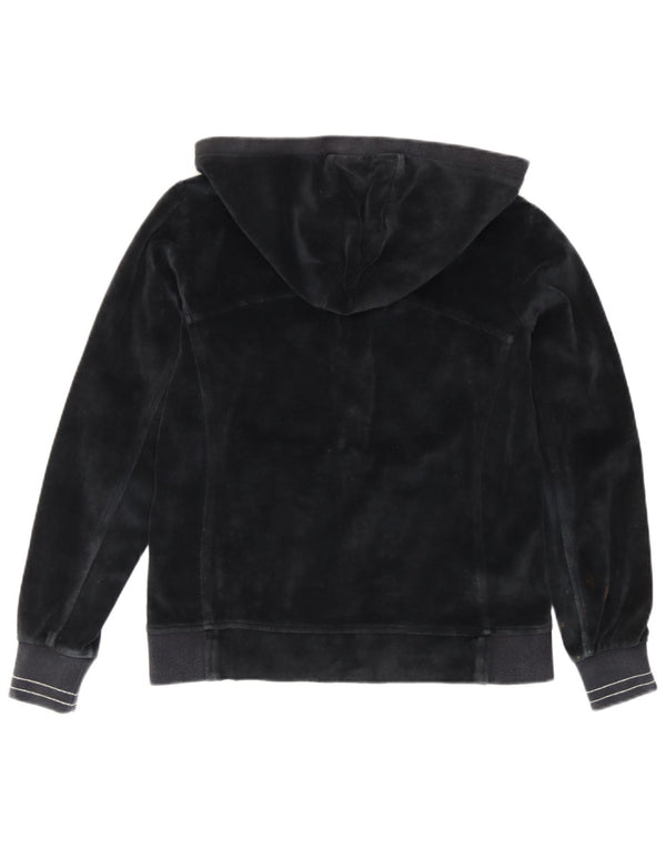 Champion Womens Easy Fit Velvet Zip Hoodie Sweater UK 10 Small Marineblau