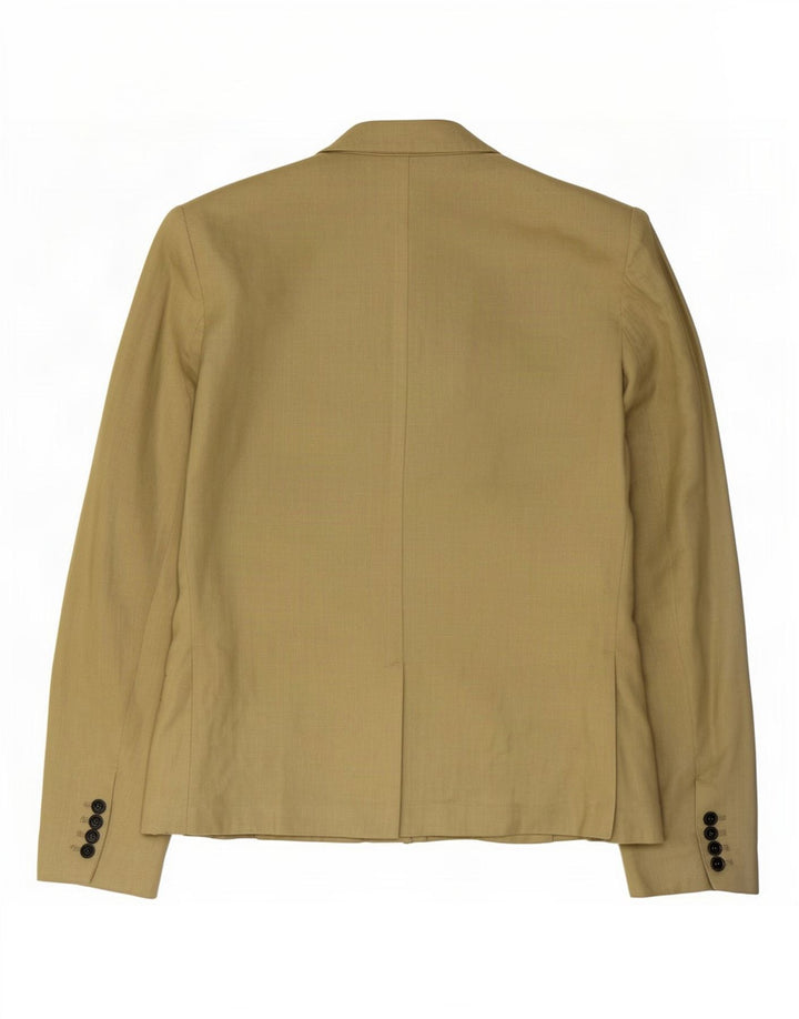 Sportmax Damen Zweireiher-Blazerjacke, UK 12, mittelgrünes Leinen