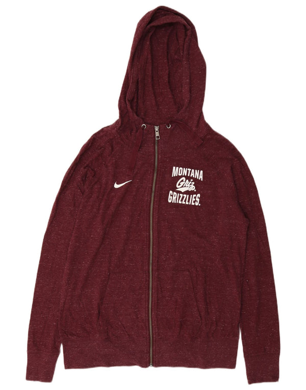 Nike Damen Montana Grizzlies Zip Hoodie Pullover UK 16 Large Burgund