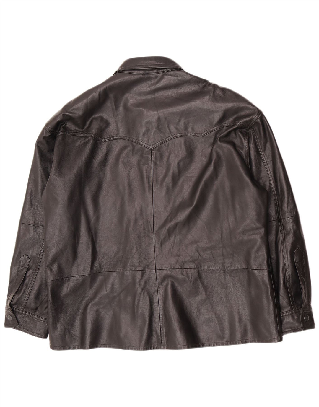 Vintage Damen Übergroße Lederjacke EU 40 Medium Schwarz