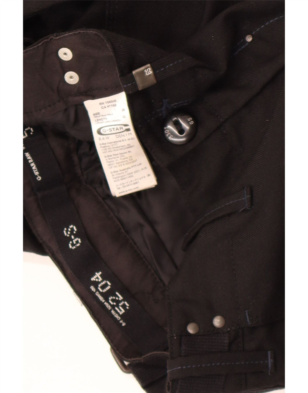 G-Star gerade Chino-Hose für Damen, W26, L28, schwarze Wolle