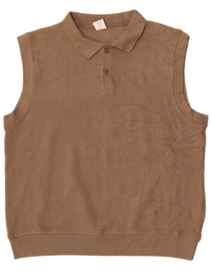 Ärmelloser Rollkragenpullover für Herren von Zara aus mittelbrauner Baumwolle