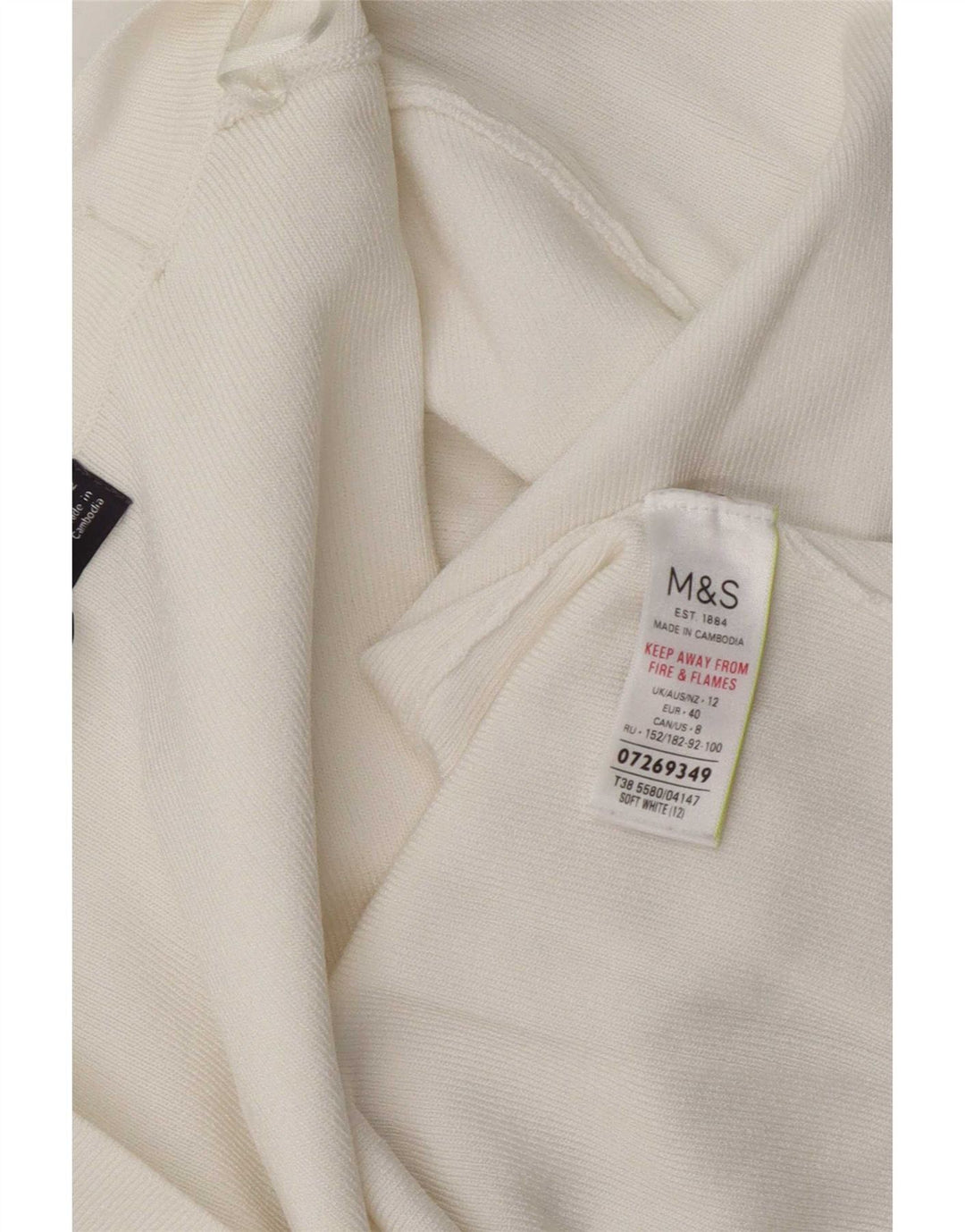 Marks & Spencer Offener Damen-Cardigan-Pullover UK 12 Mittelweiße Viskose