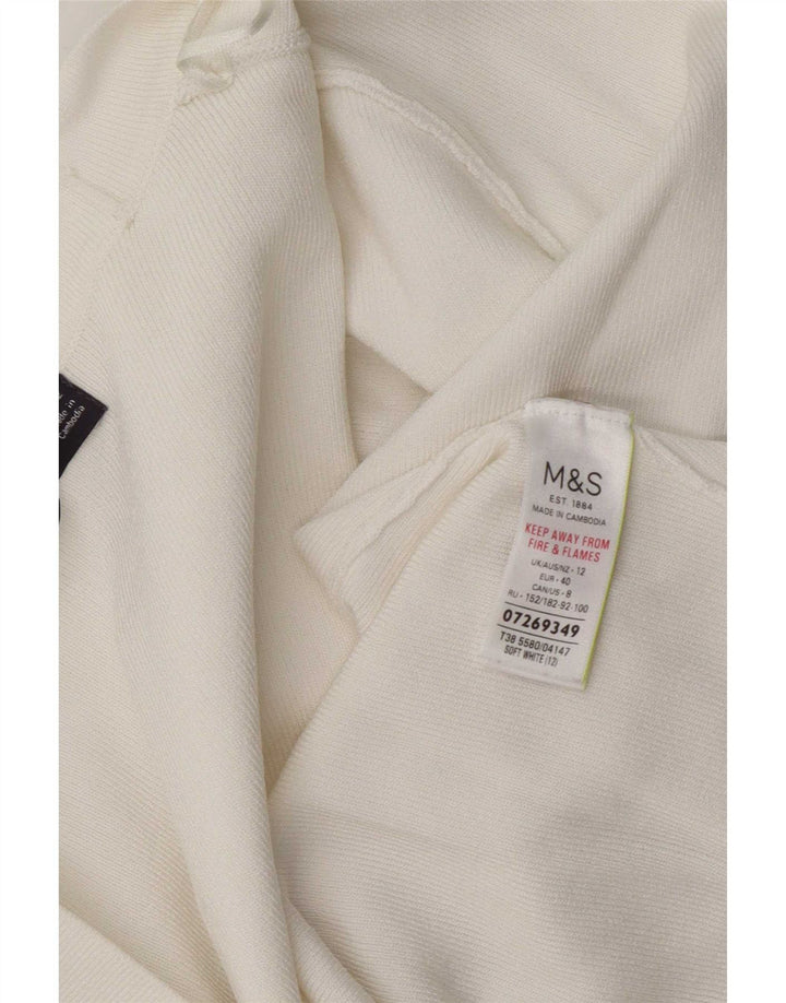 Marks & Spencer Offener Damen-Cardigan-Pullover UK 12 Mittelweiße Viskose