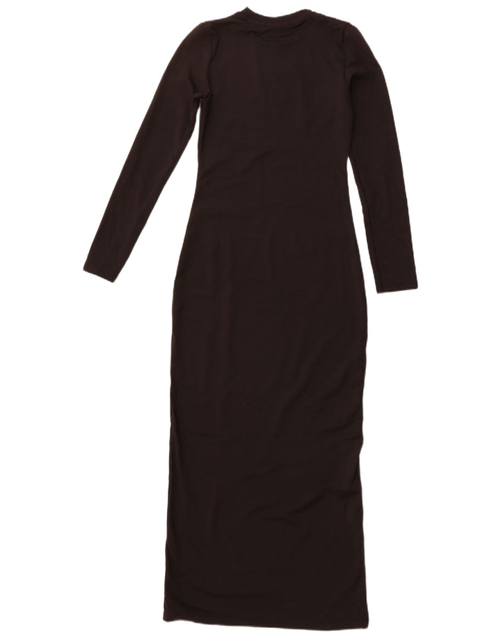 ZARA Damen Langarm-Maxikleid UK 12 Medium Schwarz