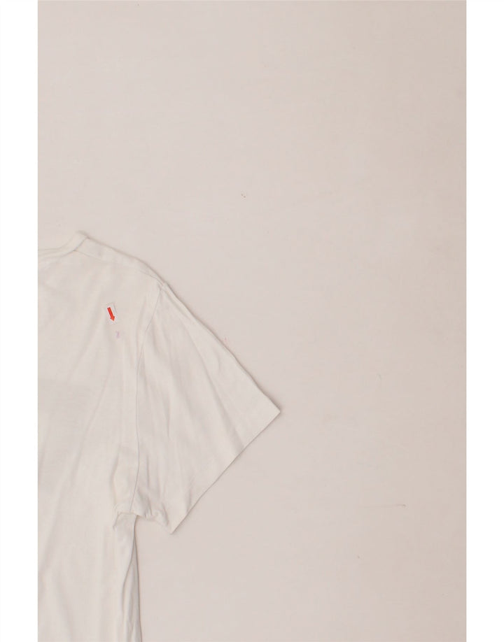 LEVI'S Womens Graphic T-Shirt Top UK 14 Large White Vintage Levi's and Second-Hand Levi's from Messina Hembry 