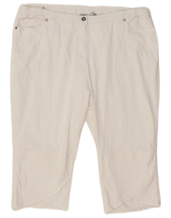 Marks & Spencer Damen gerade Caprihose EU 50 3XL W42 L19 Weiß