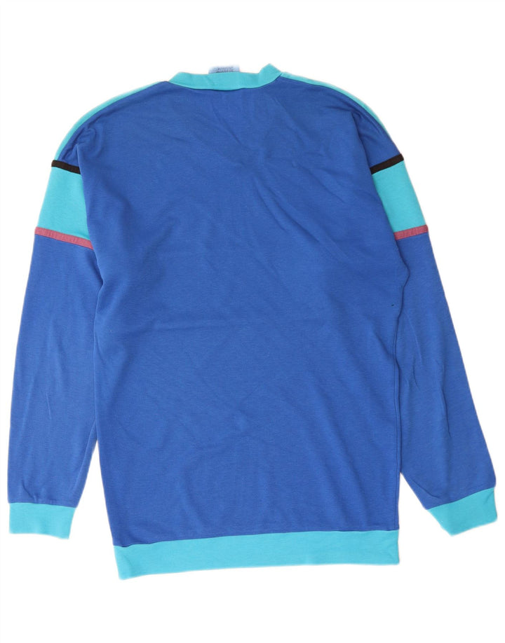 Crane Herren-Oberteil, langärmelig, IT 48/50, Mittelblau, Colourblock-Baumwolle