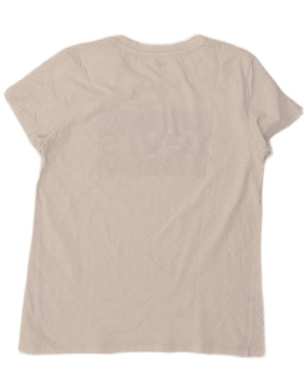 Levi's Damen Grafik-T-Shirt-Oberteil UK 14 Mittelweiß