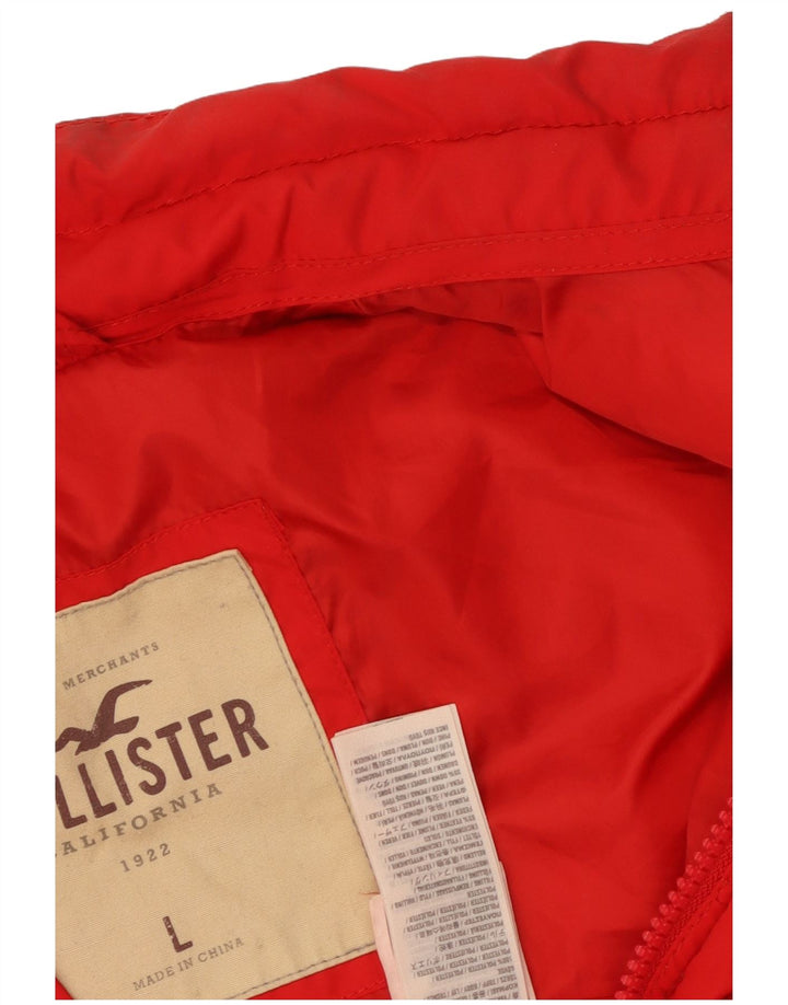 Hollister Herren Wattierte Weste UK 40 Large Rot Polyester