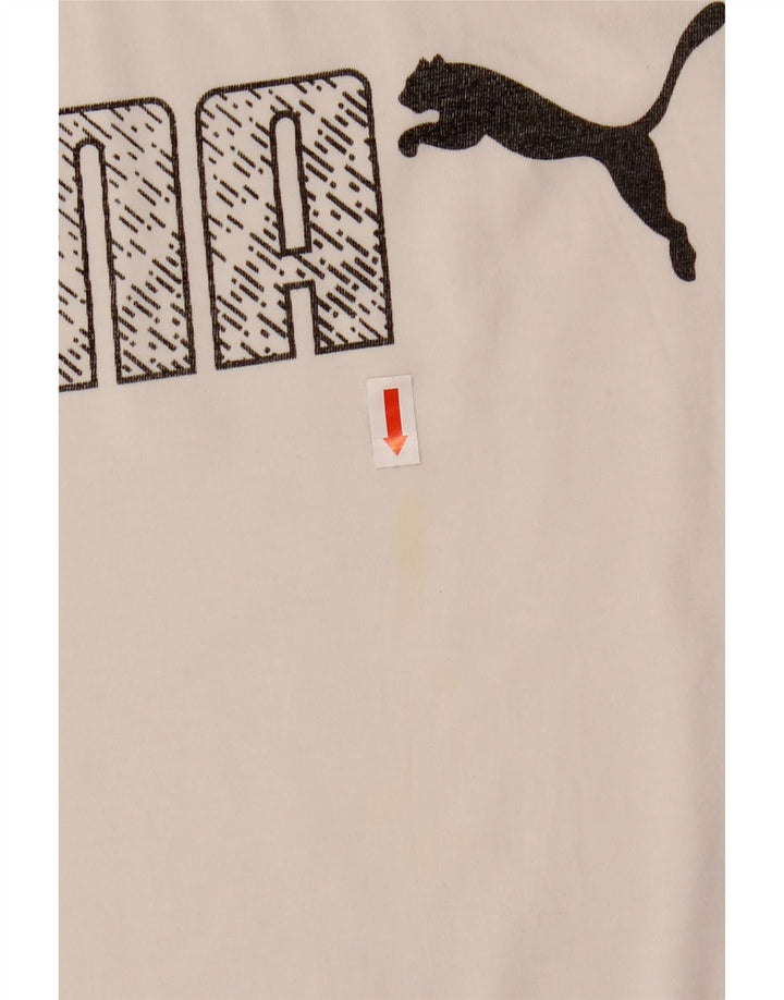 Puma Herren Grafik T-Shirt Top Mittelweiß