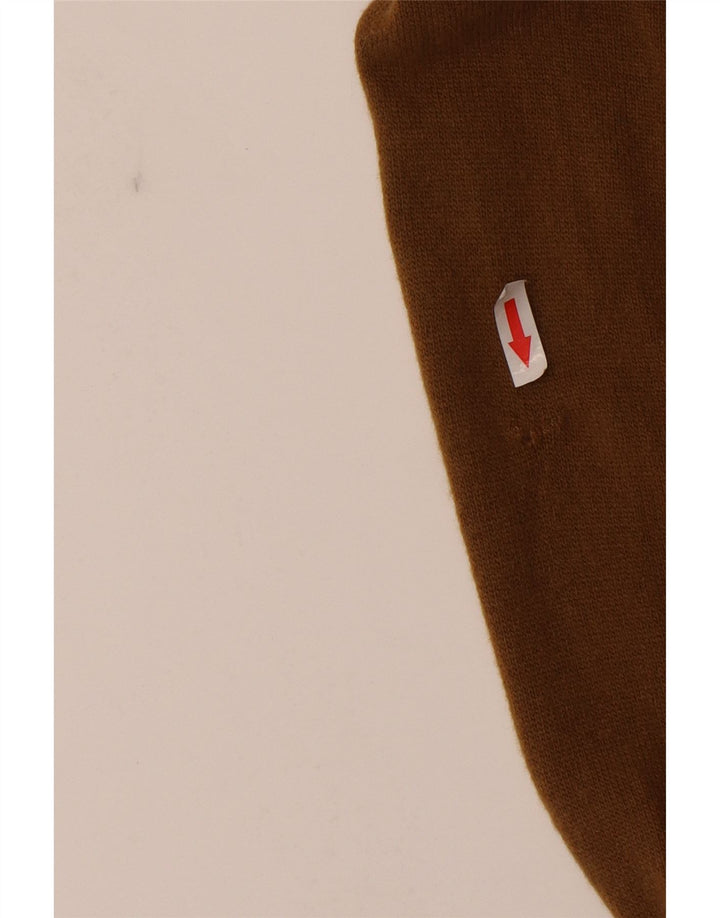 BENETTON Herren-Strickjacke IT 48 Mittelbraune Lammwolle