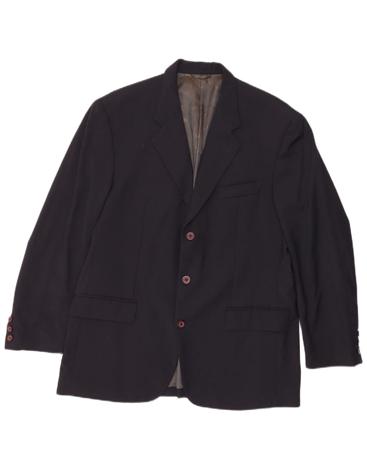 Brooksfield Damen 3-Knopf-Blazerjacke IT 54 2XL Marineblaue Wolle