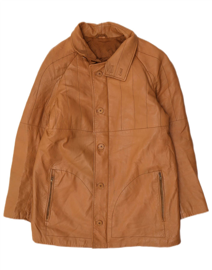 Vintage Herren Lederjacke IT 48 Mittelbraun