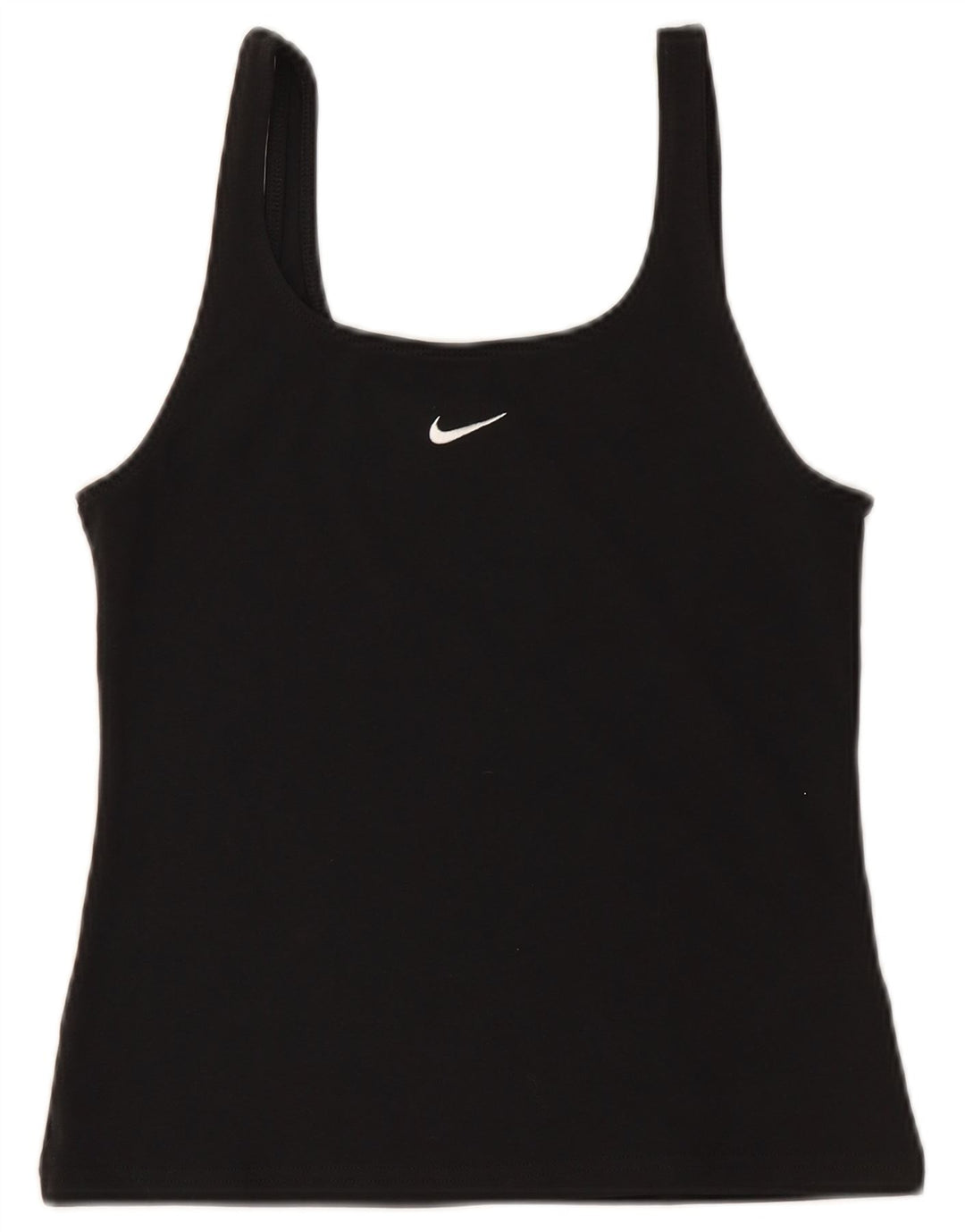 NIKE Damen Crop Cami Top UK 12 Mittelschwarze Baumwolle