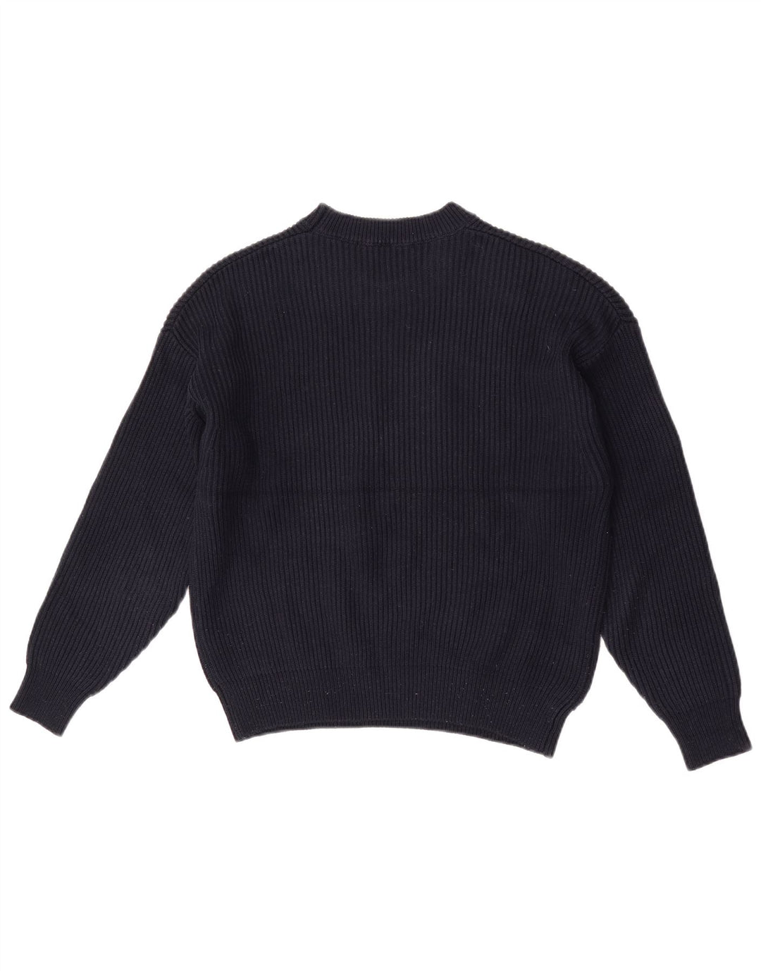Zara Damen-Pullover, übergroß, Rundhalsausschnitt, Gr. 6, XS, Marineblau, Polyester