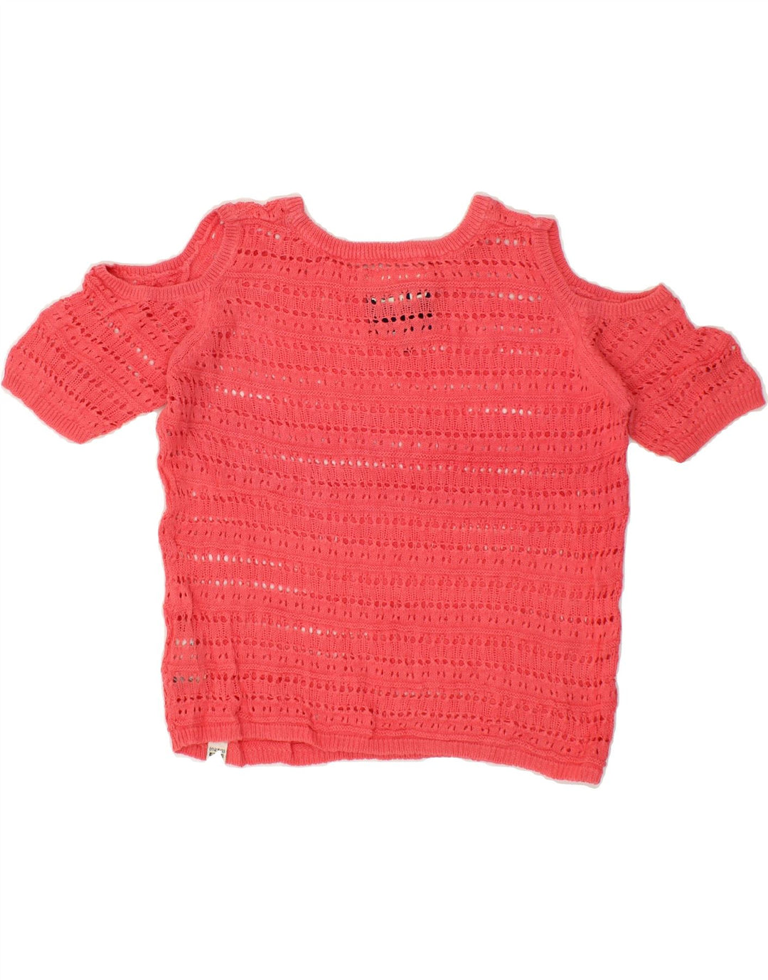 SUPERDRY Womens Off Shoulder Crew Neck Jumper Sweater UK 12 Medium Pink Vintage Superdry and Second-Hand Superdry from Messina Hembry 