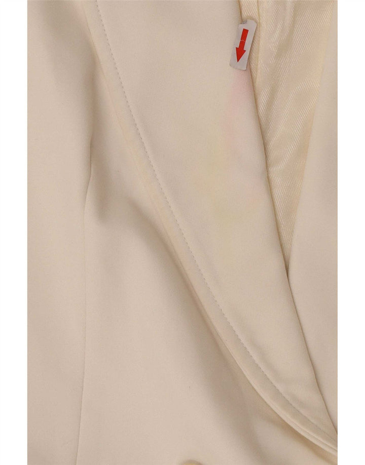 Zara Damen ärmellose zweireihige Blazerjacke UK 12 Mittelweiß