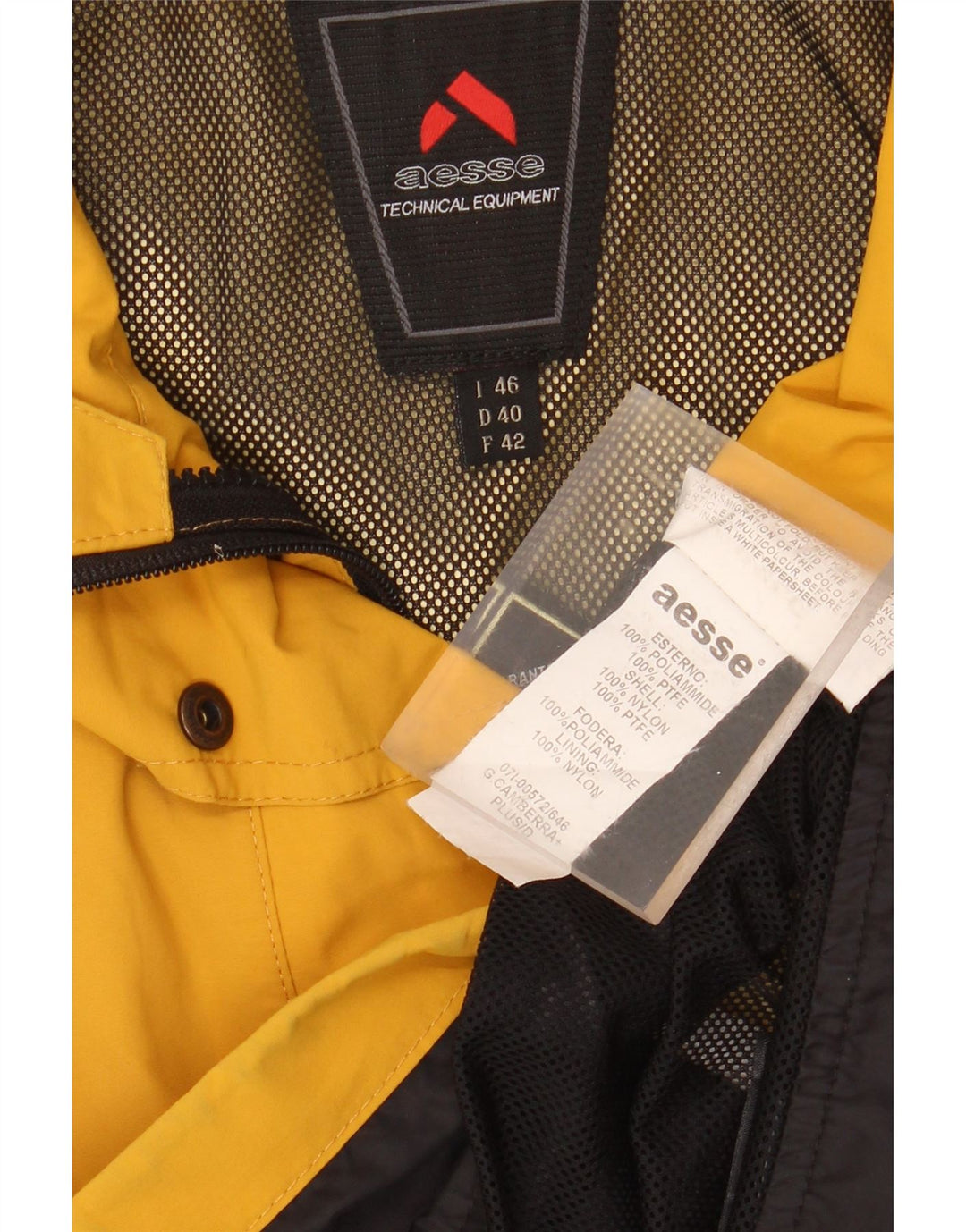 AESSE Damen Übergroße Regenjacke IT 46 Large Gelbes Nylon