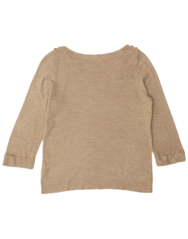 Marks & Spencer Damen-Pullover mit U-Boot-Ausschnitt, Gr. 12, Mittelbeige