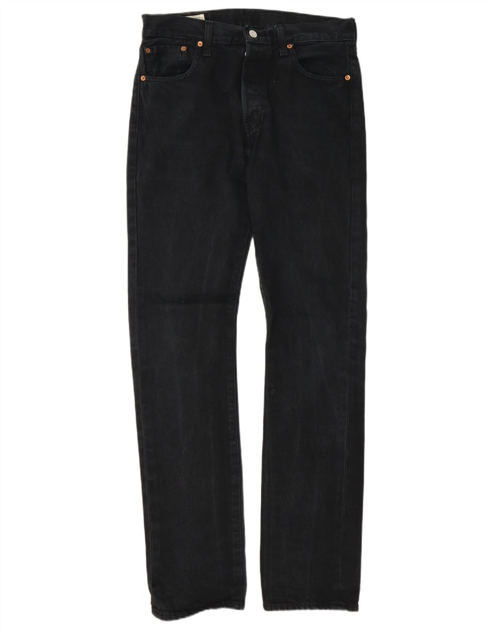 Levi's Herren 501 Straight Jeans W30 L34 Schwarze Baumwolle