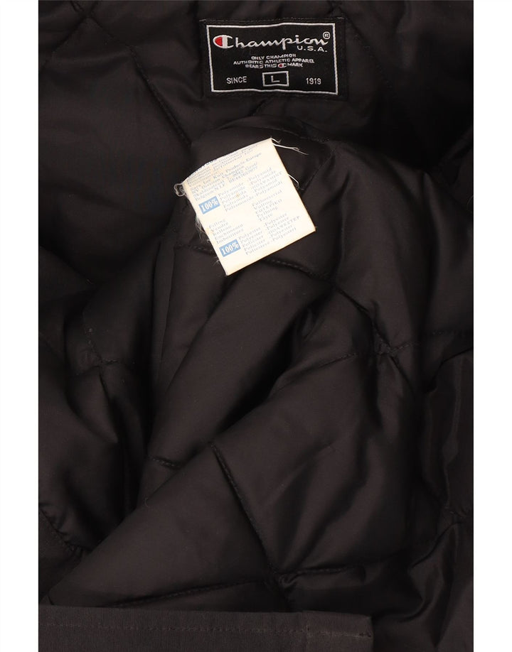 Champion Herren-Mantel mit Kapuze, gepolstert, UK 40, Größe L, Schwarz, Polyamid