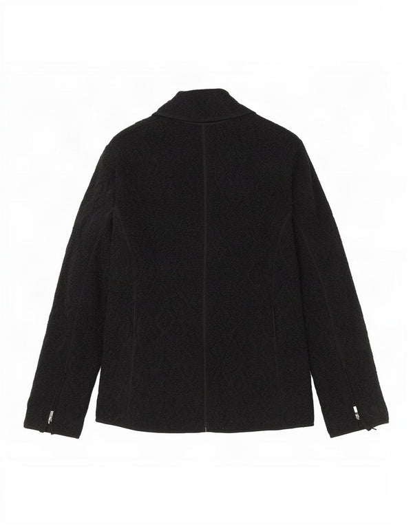 Luisa Spagnoli Damen Strickjacke Pullover UK 16 Large Schwarz Argyle/Diamant