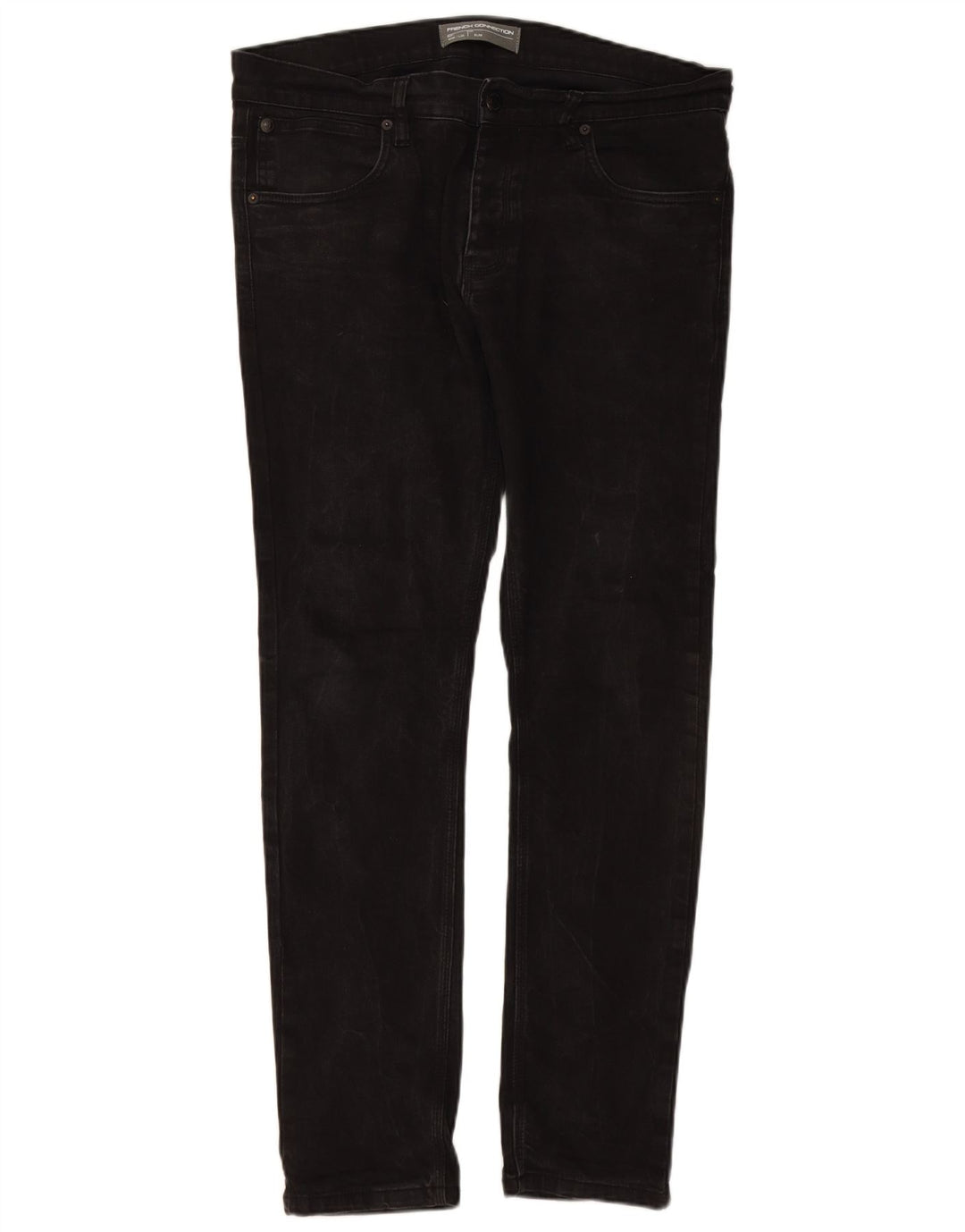 FRENCH CONNECTION Herren Slim Jeans W36 L32 Schwarze Baumwolle
