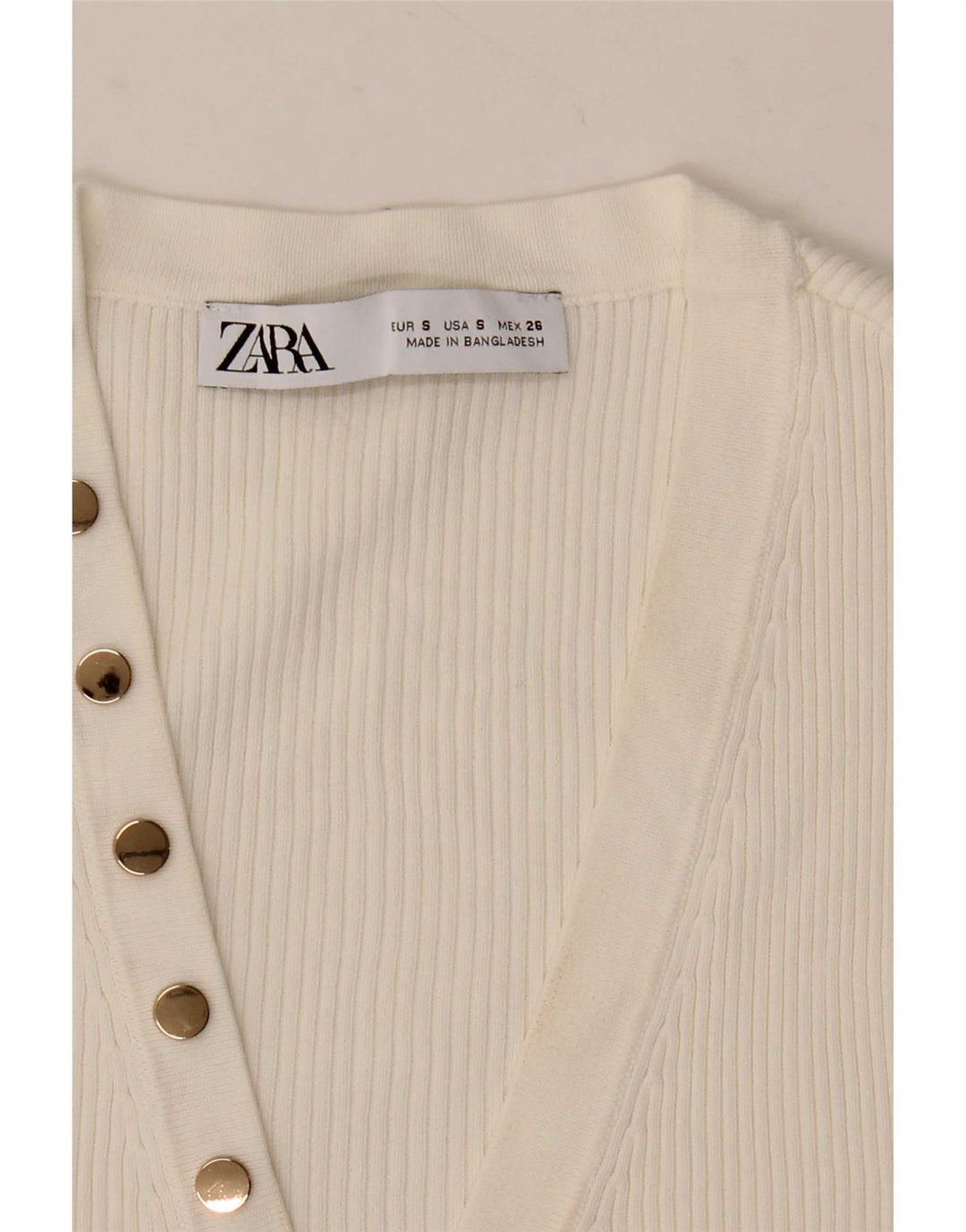 Zara Damen Ärmelloses Crop Top UK 10 Small Weiß