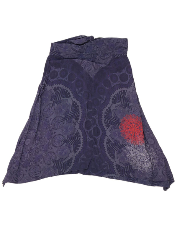 Desigual Damen Asymmetrischer Rock EU 40 Medium W28 Marineblau Geometrisch