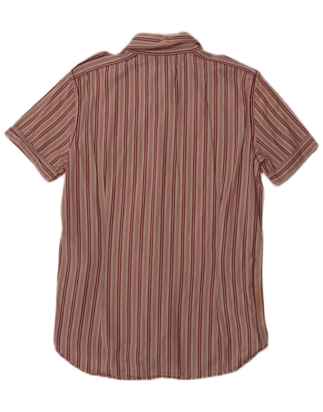 Diesel Herren-Kurzarmhemd aus mittelroter, gestreifter Baumwolle