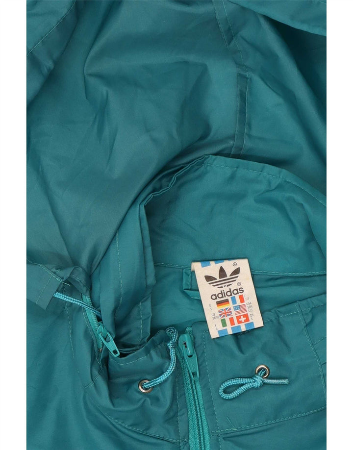 Adidas Herren-Regenjacke mit Kapuze, UK 38/40, Mitteltürkis, Farbblock