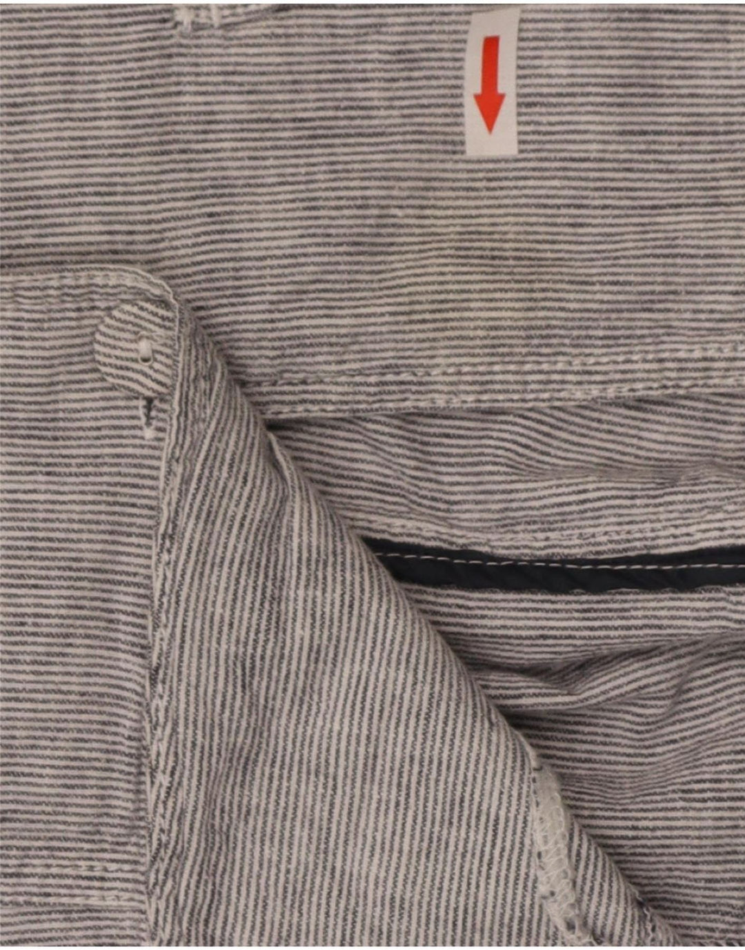 M&Co Damen-Blazerjacke mit 2 Knöpfen, Gr. 16, groß, blaues Nadelstreifen-Leinen
