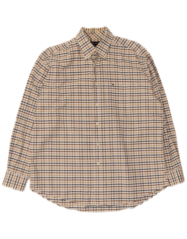 Tommy Hilfiger Herrenhemd, groß, beige kariert
