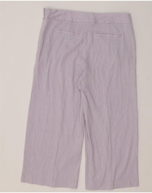 Marks & Spencer Damen-Caprihose mit weitem Bein, UK 14, Größe L W34 L22, Lila
