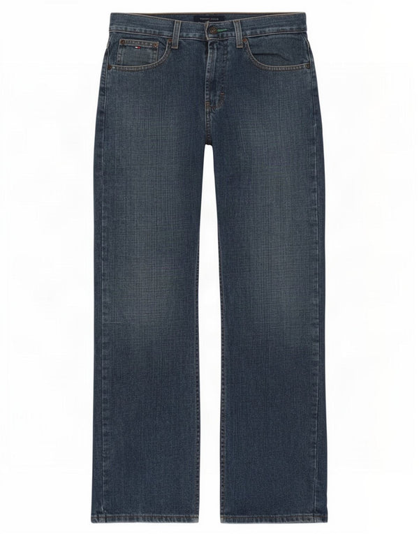 Tommy Hilfiger Herren Easy Fit Straight Jeans W30 L32 Blaue Baumwolle