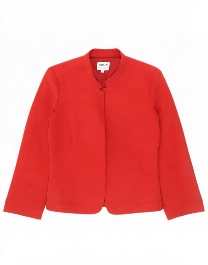 Armani Collezioni Damen Blazer Jacke IT 42 Mittelrotes Leinen