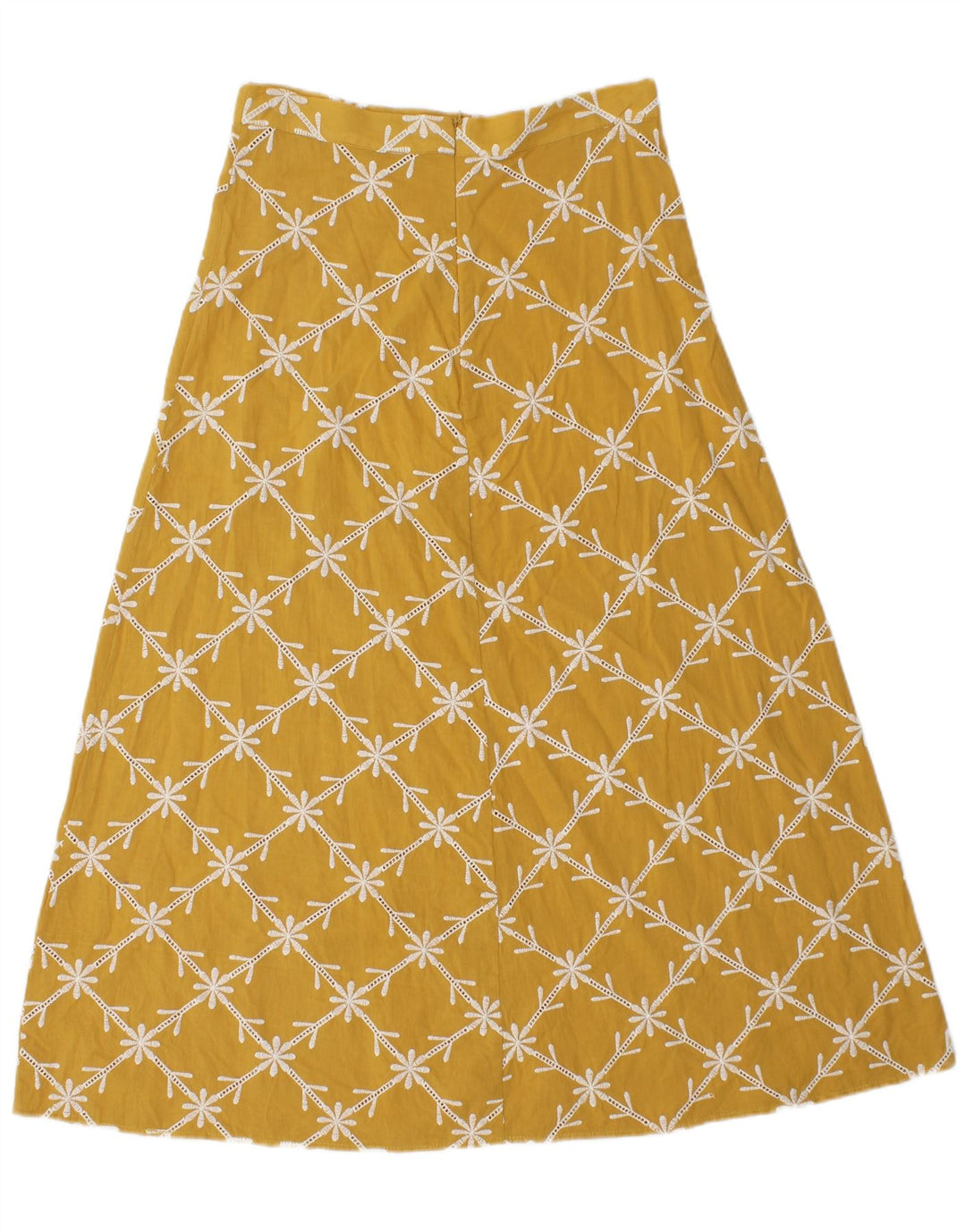 Zara Damen A-Linien-Rock Medium W28 Gelb geblümt
