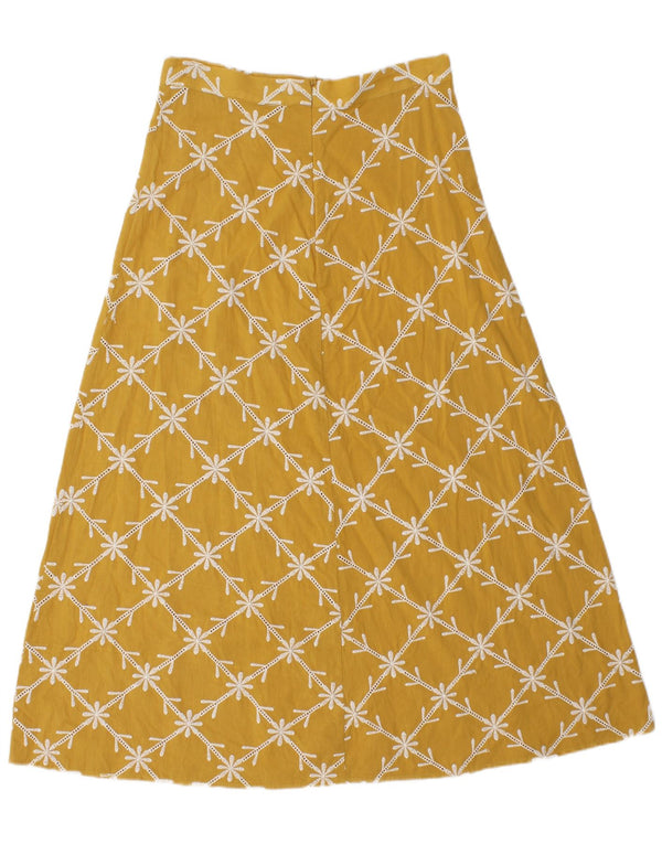 Zara Damen A-Linien-Rock Medium W28 Gelb geblümt